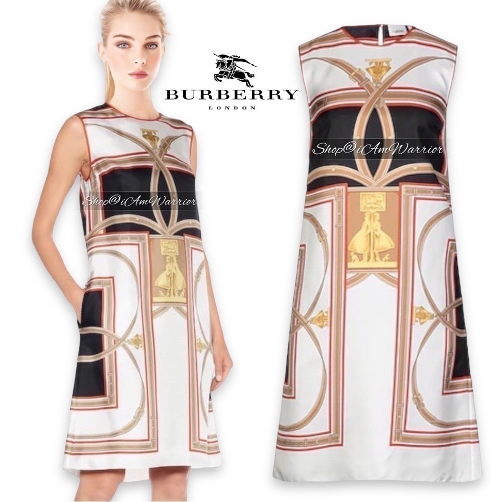 Burberry NWT silk shift dress in equestrian archive scarf print *shop@iamwarrior - Picture 2 of 13